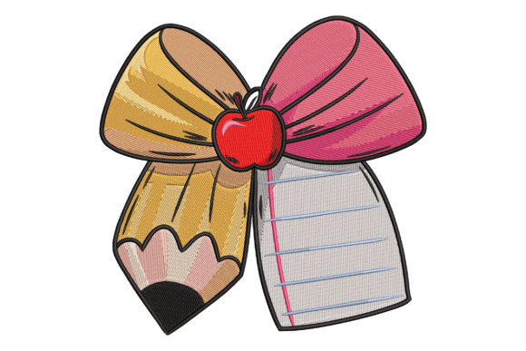 Back to School Bow: A Charming Embroidery Update for Your Fabrics