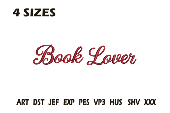 Book Lover Script Embroidery Design: Add Charm to Fabrics
