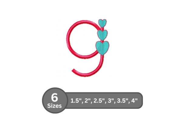 Candy Heart Alphabet -9: A Bold Embroidery Font