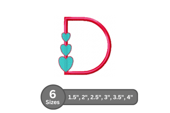 Candy Heart Alphabet -D: A Bold Fill Stitch Font for Professional Embroidery