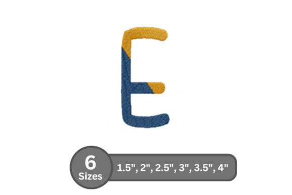 Chalk Split Alphabet - E: A Bold Fill Stitch Font for Professional Embroidery