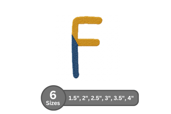 Chalk Split Alphabet - F: A Bold Fill Stitch Font for Professional Embroidery