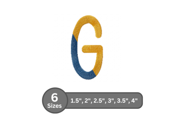Chalk Split Alphabet - G: A Bold Fill Stitch Font