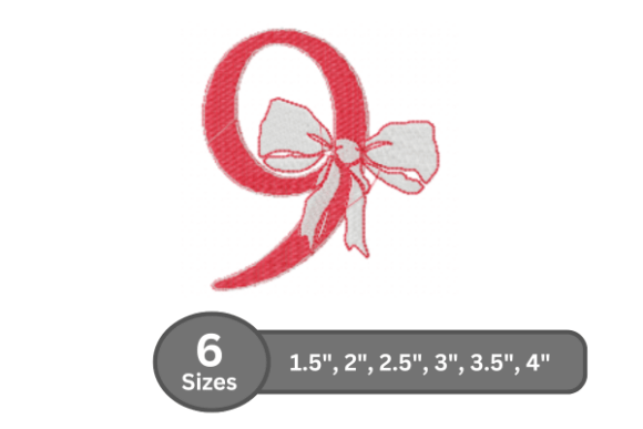 Cherry Knot Number - 9: A Stylish Embroidery Font