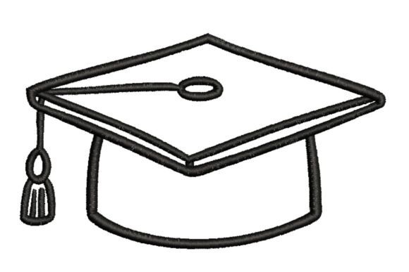 Grad Cap Outline: The Minimalist Standard for Modern Embroidery Projects