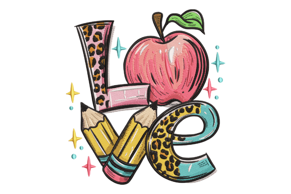 Love Teaching: A Whimsical Embroidery Design