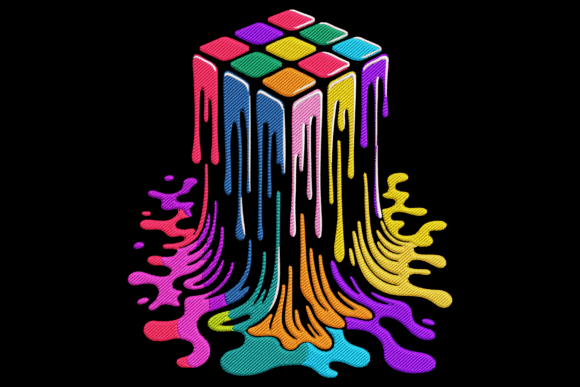 Melting Rainbow Cube: A Vibrant Addition to Your Embroidery Workflow