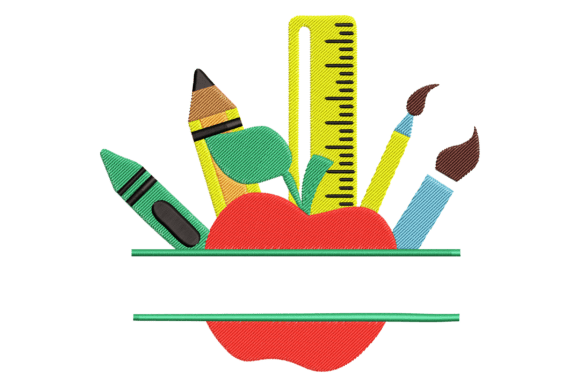 School Supplies Split Monogram: A Creative Embroidery Solution