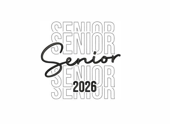 Senior 2026 Embroidery Design 8 Sizes