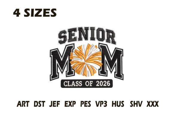 Senior Mom 2026 Embroidery Design