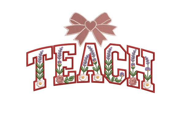 Teach Floral Bow: A Stylish Embroidery Design