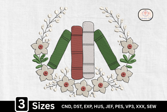 Vintage Books Floral Wreath: A Practical Guide to Implementing Literary Embroidery Designs